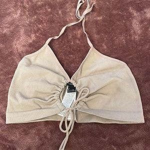 Forever 21 Stretchy Bra Crop Top, tie neck and tie front